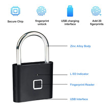 Load image into Gallery viewer, Smart Fingerprint Padlock Keyless Biometric Fingerprint Lock Electronics Door Lock Security Anti-theft Luggage Case Smart Locks
