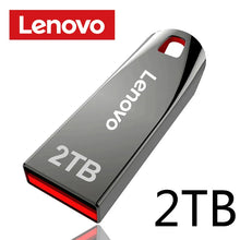 Load image into Gallery viewer, Lenovo 2TB USB Flash Drives Mini Metal Real Capacity Memory Stick Black Pen Drive Creative Business Gift Silver Storage U Disk