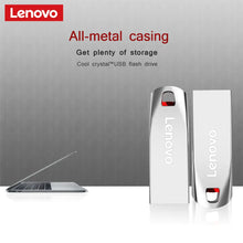 Load image into Gallery viewer, Lenovo 2TB USB Flash Drives Mini Metal Real Capacity Memory Stick Black Pen Drive Creative Business Gift Silver Storage U Disk
